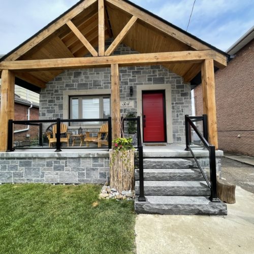 Aluminum and glass porch railings